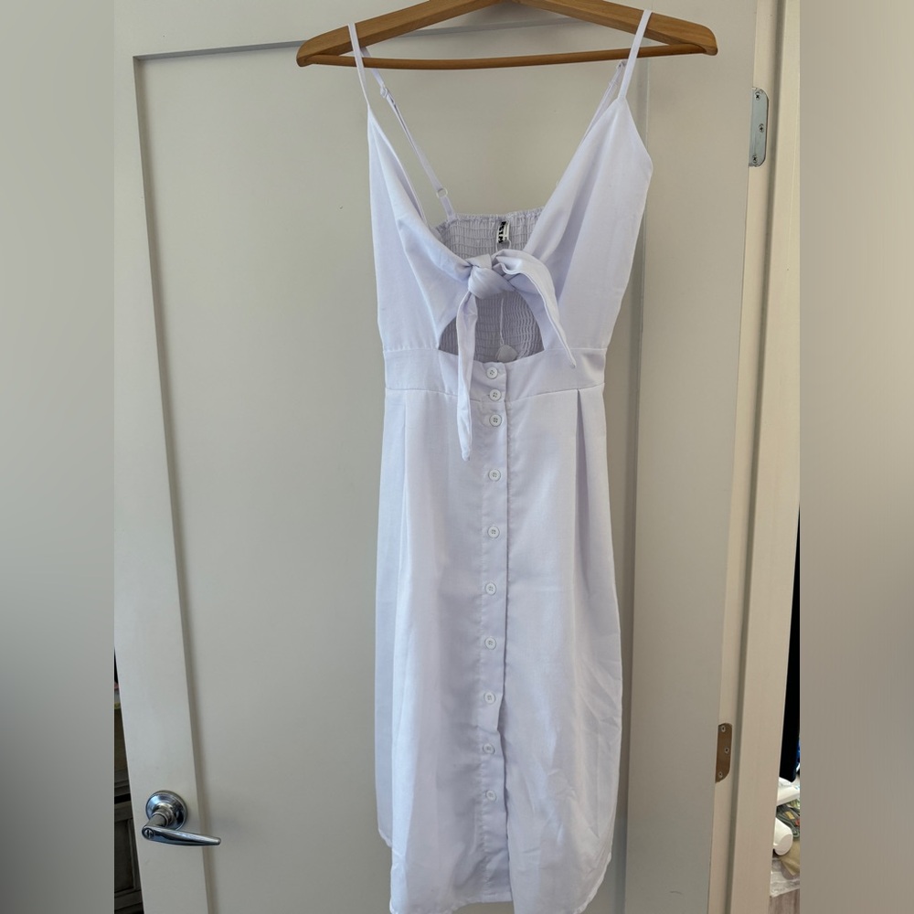 NWT white lined sundress - bachelorette, bridal shower